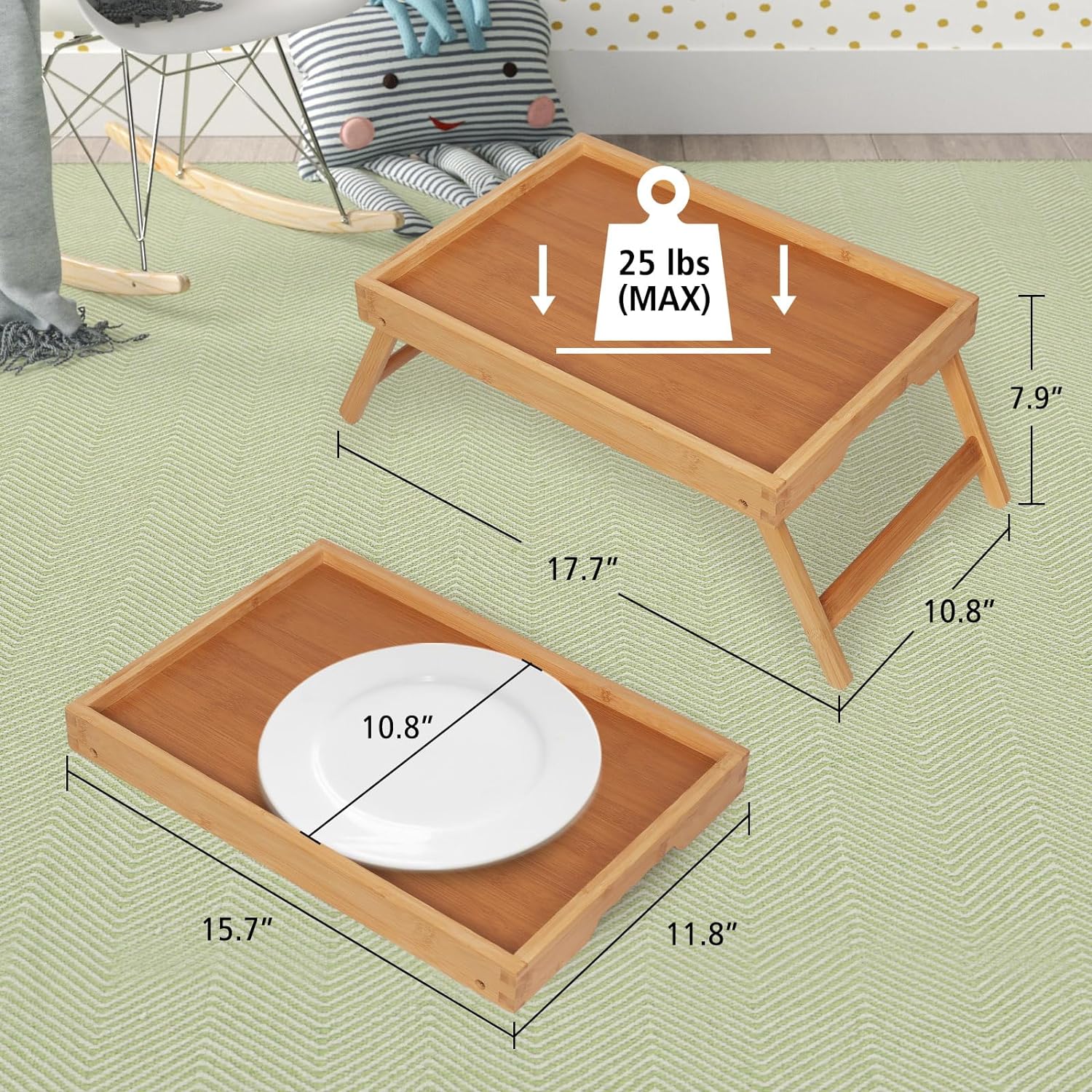 Bed Tray, Table with Folding Legs, Bamboo Breakfast in Bed for TV Table, Laptop Computer Tray -Bamboo Bed Tray, Table with Folding Legs, Bamboo Breakfast in Bed for TV Table, Laptop Computer Tray -Bamboo
